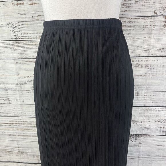 Carole Little Skirt size 6 Long Maxi Black Pencil Stretch Eyelet Wedding Church - Picture 3 of 8
